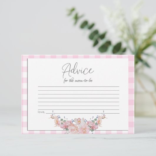 Baby shower Advies Kaart | BOHO Baby shower Pink (Staand voorkant)