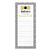 Baby shower Advies Kaart, Bow Stropdas Reclamekaart (Voorkant)