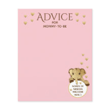 Baby shower Advies Kaart olifant Roze