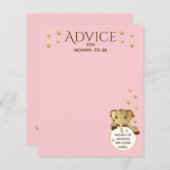 Baby shower Advies Kaart olifant Roze (Voorkant / Achterkant)