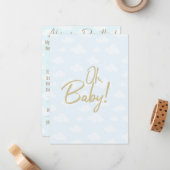 Baby shower advies notitiekaartje (Voorkant / Achterkant in situ)