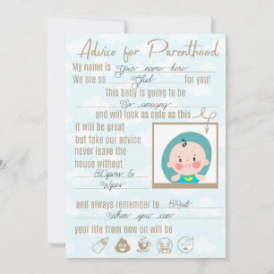 Baby shower advies notitiekaartje