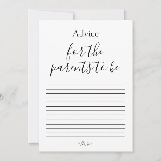 Baby shower advies voor de Kaart (Voorkant)