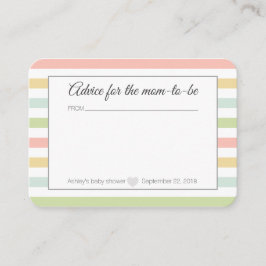 Baby shower advies voor mama informatiekaartje