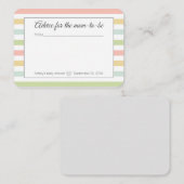 Baby shower advies voor mama informatiekaartje (Voorkant / Achterkant)