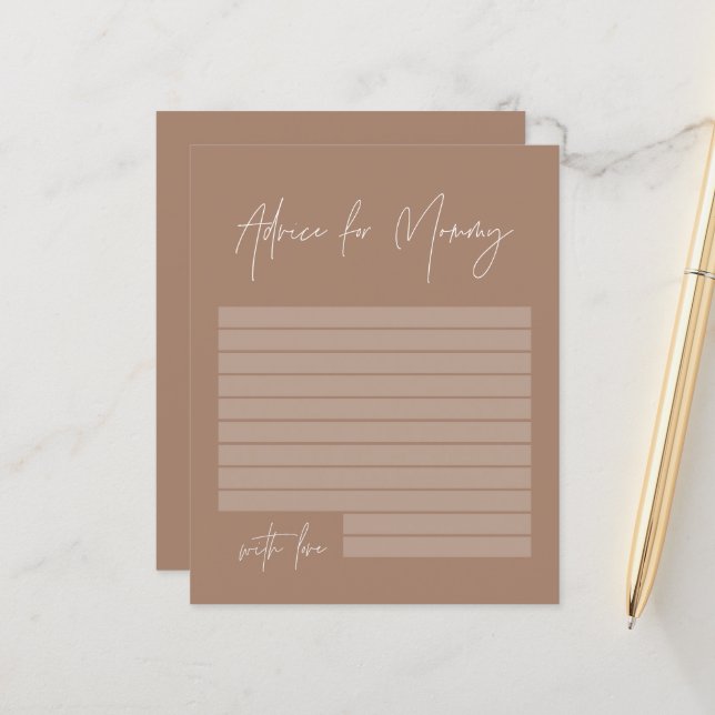 Baby shower advies voor mama modern natuurlijk bru (Voorkant / Achterkant in situ)