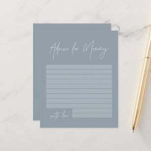 Baby shower advies voor mama modern stoffig blauw