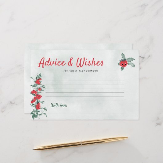 Baby shower advies wenst rustieke tomaat Waterverf Briefpapier (Voorkant / Achterkant in situ)