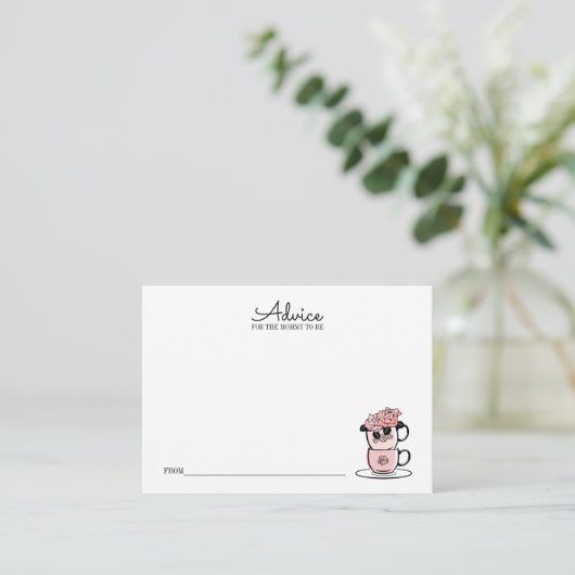 Baby shower-advieskaart voor theatergebruik en blo informatiekaartje (Staand voorkant)