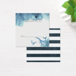 Baby Shower Advieskaarten | Waterverf Walvissen Vierkante Visitekaartjes