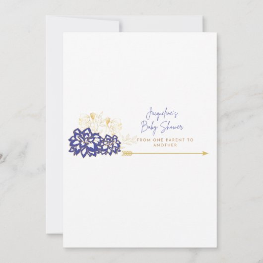 Baby shower Adviezen kaart paarse thema (Achterkant)