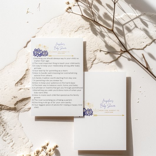 Baby shower Adviezen kaart paarse thema