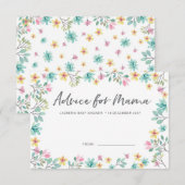 baby shower Adviezenkaarten | Kleurrijke bloemen Kaart (Voorkant / Achterkant)
