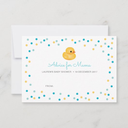 baby shower Adviezenkaarten | Rubber Duck Kaart (Voorkant)
