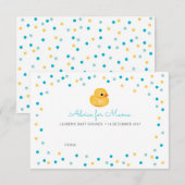 baby shower Adviezenkaarten | Rubber Duck Kaart (Voorkant / Achterkant)