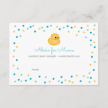 baby shower Adviezenkaarten | Rubber Duck