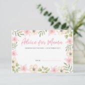 baby shower Adviezenkaarten | Witte roze bloemen Kaart (Staand voorkant)