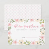 baby shower Adviezenkaarten | Witte roze bloemen Kaart (Voorkant / Achterkant)