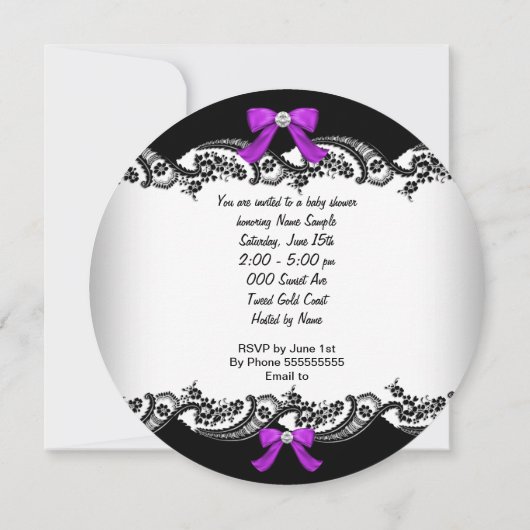 Baby shower-Afrikaans-Amerikaans meisje Paars roze Kaart (Achterkant)