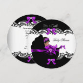 Baby shower-Afrikaans-Amerikaans meisje Paars roze Kaart (Voorkant / Achterkant)