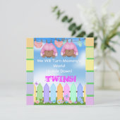 BABY SHOWER AFRIKAANS-AMERIKAANSE TWEEDE MEISJES KAART (Staand voorkant)
