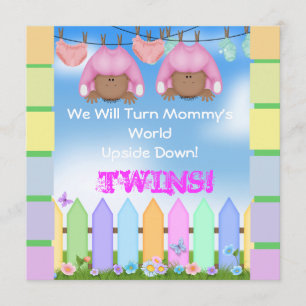 BABY SHOWER AFRIKAANS-AMERIKAANSE TWEEDE MEISJES KAART