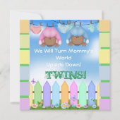 BABY SHOWER AFRIKAANSE AMERIKAANSE TWIN BOY EN GIR KAART (Voorkant)