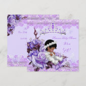 Baby shower-Afrikaanse Lila meisjesvlinder Kaart (Voorkant / Achterkant)