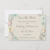 baby shower - afwerking - afdruk - spaar de datum save the date (Achterkant)