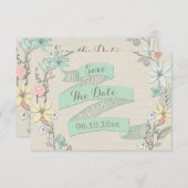 baby shower - afwerking - afdruk - spaar de datum save the date (Voorkant / Achterkant)