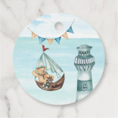 Baby shower Ahoy is een jongen teddy beer nautisch Bedankjes Labels (Achterkant)