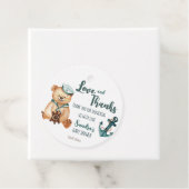 Baby shower Ahoy is een jongen teddy beer nautisch Bedankjes Labels (In situ)