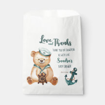 Baby shower Ahoy is een jongen teddy beer nautisch