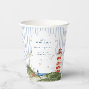Baby Shower Ahoy Petit Marin Nautisch Papieren Bekers