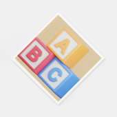 Baby shower - Alfabet Blokken Luncheon Servet (Hoek)