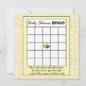Baby shower Alfabet Naam Spel BINGO Bumblebee Kaart (Achterkant)