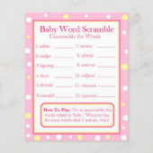 Baby shower Alfabet Name BINGO Game Bunny Flyer (Achterkant)