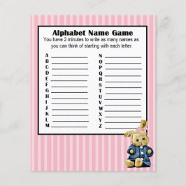 Baby shower Alfabet Name BINGO Game Bunny Flyer