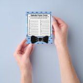 Baby shower Alfabet Name BINGO Game Mustache Flyer (Hand)