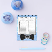 Baby shower Alfabet Name BINGO Game Mustache Flyer (Enkel)