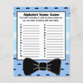 Baby shower Alfabet Name BINGO Game Mustache Flyer (Voorkant)