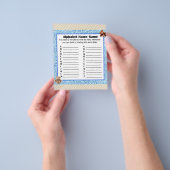 Baby shower Alfabet Name BINGO Game Teddy Bear Flyer (Hand)