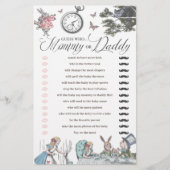 Baby shower Alice in Wonderland Fun Raad eens wie (Voorkant)