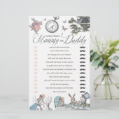 Baby shower Alice in Wonderland Fun Raad eens wie (Staand voorkant)