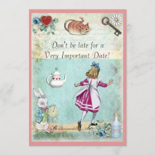 baby shower Alice in Wonderland is niet te laat Kaart