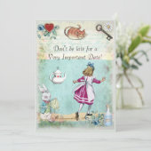 Baby shower Alice in Wonderland Niet te laat komen Kaart (Staand voorkant)