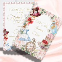 Baby shower Alice In Wonderland Roze Bloemen