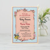 Baby shower Alice Wonderland Konijnenfeest Uitnodi Kaart (Staand voorkant)