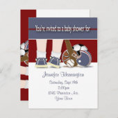Baby shower Alle Sport Uitnodiging Sjabloon (Voorkant / Achterkant)