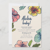 Baby shower Aloha Hawaiian Flowers Kaart (Voorkant)